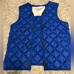 Abercrombie & Fitch Women's Royal Blue Quilted Puffer Vest Med Hiking Fashion